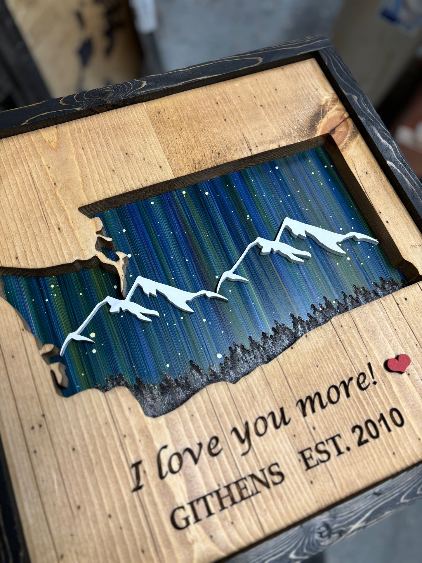 ANY STATE, Personalized State Wooden Wall Art, Starry Night Painting, State Map Sign, Wood State Sign (16x16, 18x14, 20x12 inches), Personalized Gift Idea $99.95+