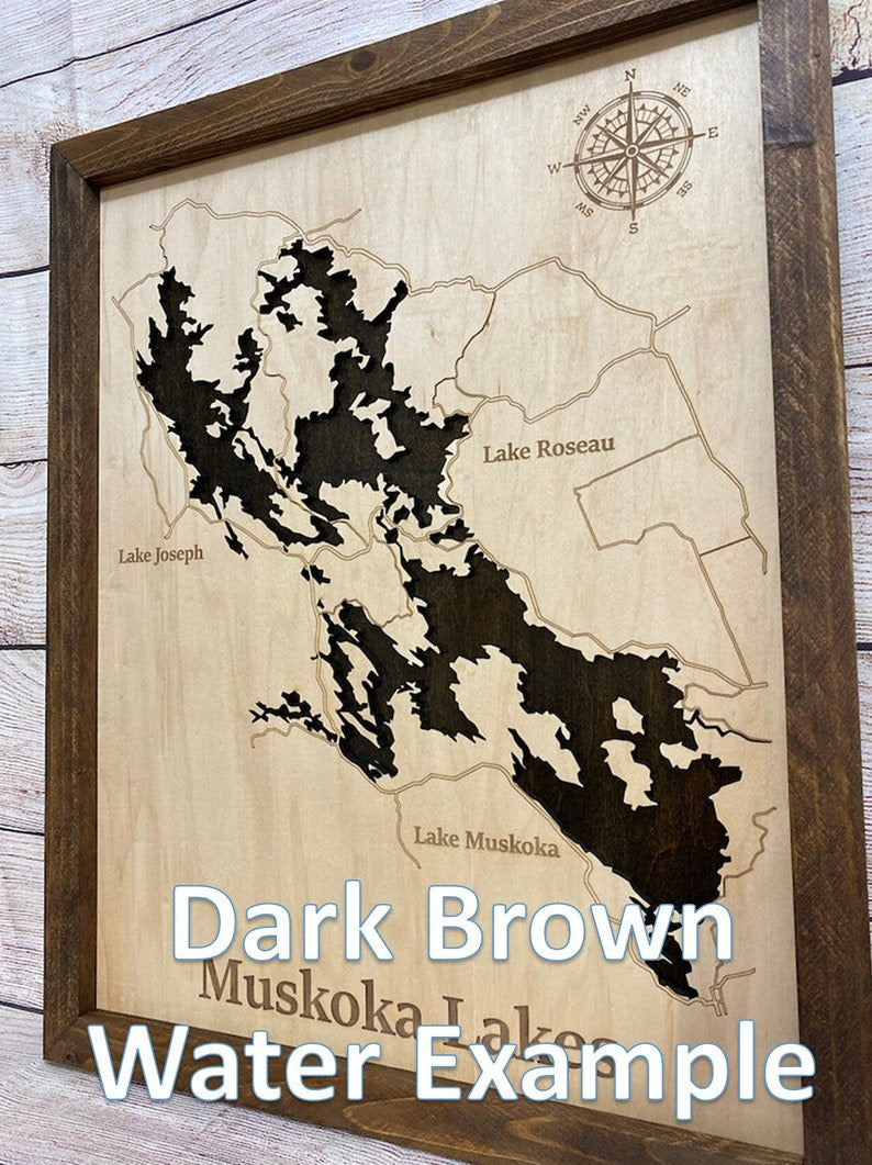 Any Lake Personalized Wood Art, custom lake with laser engraved surrounding street map, Starry Night Painting, 3D Custom Lake Map, Gift Idea $69.95+