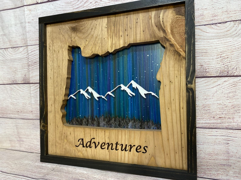 ANY STATE, Personalized State Wooden Wall Art, Starry Night Painting, State Map Sign, Wood State Sign (16x16, 18x14, 20x12 inches), Personalized Gift Idea $99.95+