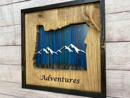 ANY STATE, Personalized State Wooden Wall Art, Starry Night Painting, State Map Sign, Wood State Sign (16x16, 18x14, 20x12 inches), Personalized Gift Idea $99.95+