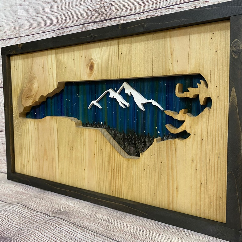 ANY STATE, Personalized State Wooden Wall Art, Starry Night Painting, State Map Sign, Wood State Sign (16x16, 18x14, 20x12 inches), Personalized Gift Idea $99.95+