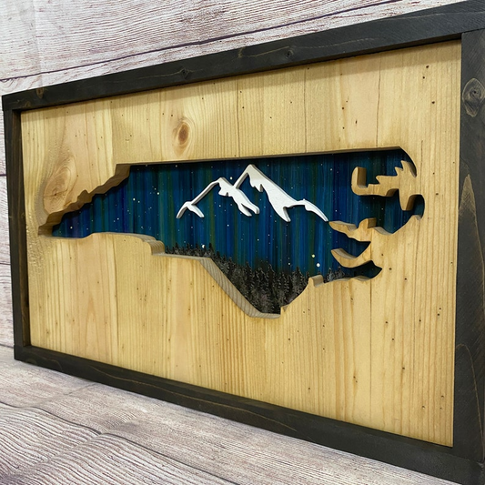 ANY STATE, Personalized State Wooden Wall Art, Starry Night Painting, State Map Sign, Wood State Sign (16x16, 18x14, 20x12 inches), Personalized Gift Idea $99.95+