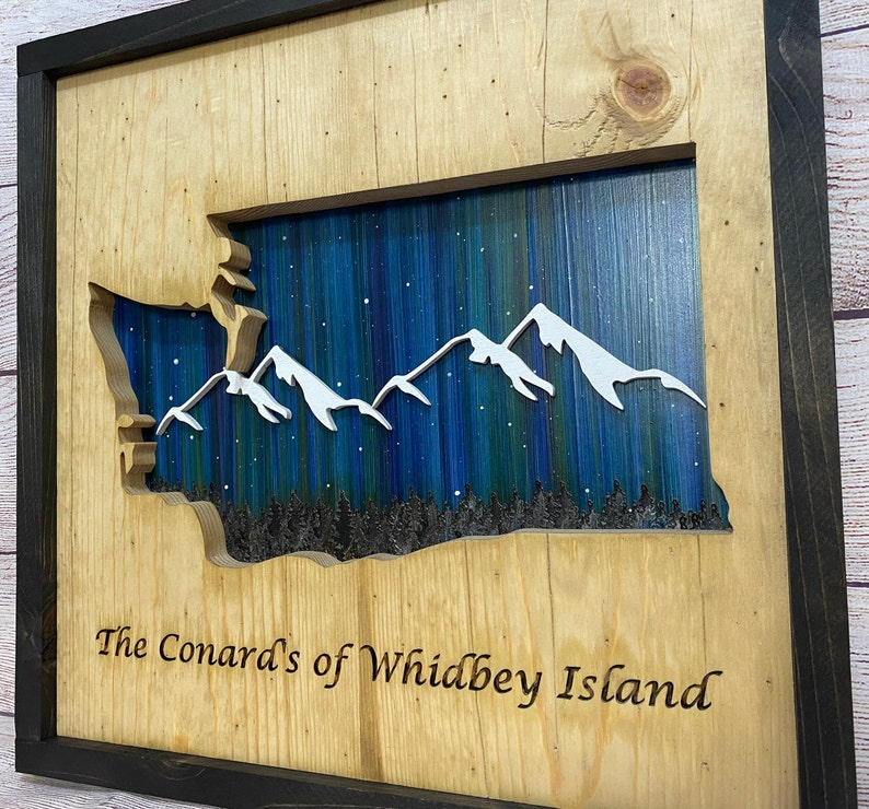 ANY STATE, Personalized State Wooden Wall Art, Starry Night Painting, State Map Sign, Wood State Sign (16x16, 18x14, 20x12 inches), Personalized Gift Idea $99.95+