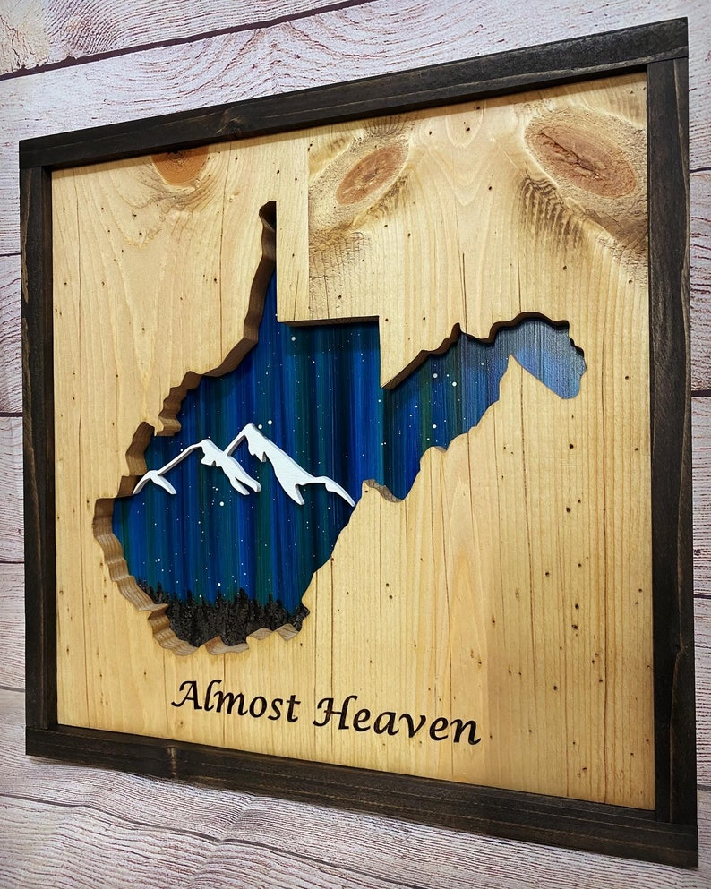 ANY STATE, Personalized State Wooden Wall Art, Starry Night Painting, State Map Sign, Wood State Sign (16x16, 18x14, 20x12 inches), Personalized Gift Idea $99.95+