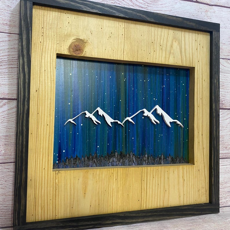 ANY STATE, Personalized State Wooden Wall Art, Starry Night Painting, State Map Sign, Wood State Sign (16x16, 18x14, 20x12 inches), Personalized Gift Idea $99.95+