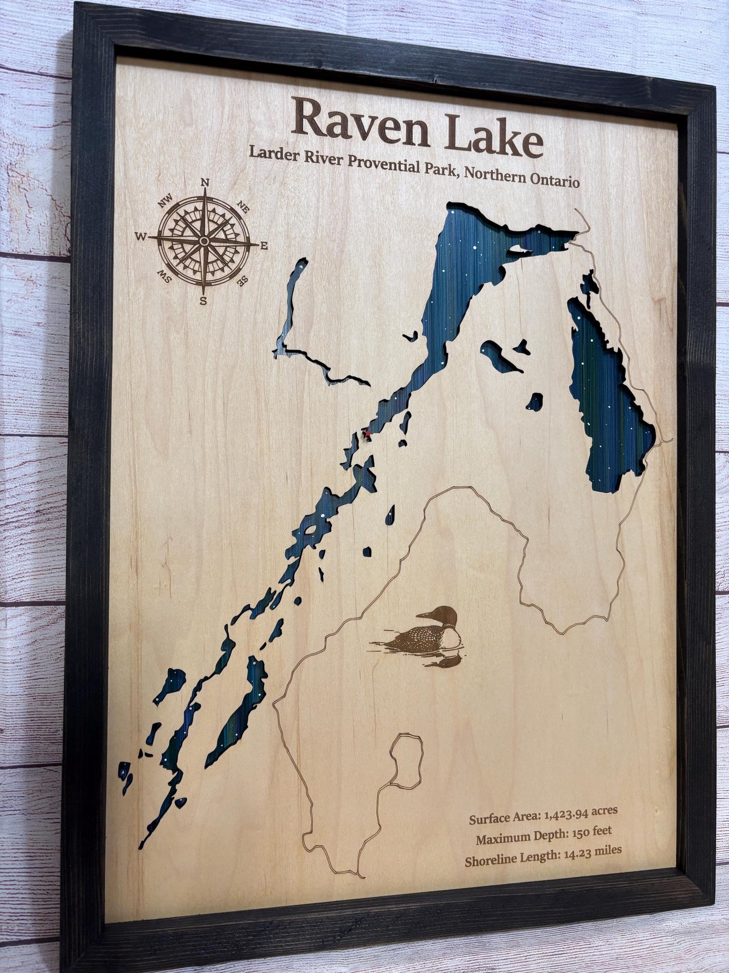 Any Lake Personalized Wood Art, custom lake with laser engraved surrounding street map, Starry Night Painting, 3D Custom Lake Map, Gift Idea $69.95+