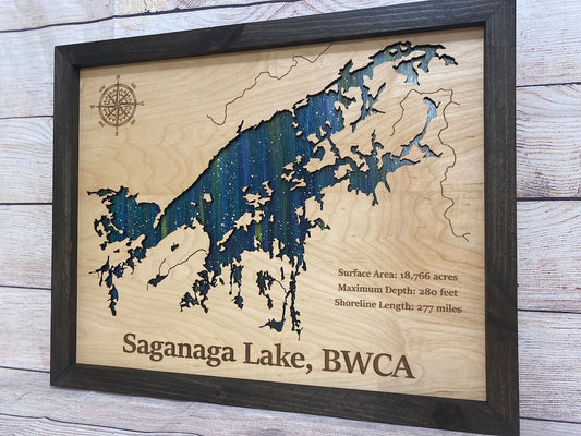 Any Lake Personalized Wood Art, custom lake with laser engraved surrounding street map, Starry Night Painting, 3D Custom Lake Map, Gift Idea $59.95+