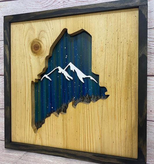 ANY STATE, Personalized State Wooden Wall Art, Starry Night Painting, State Map Sign, Wood State Sign (16x16, 18x14, 20x12 inches), Personalized Gift Idea $109.95+